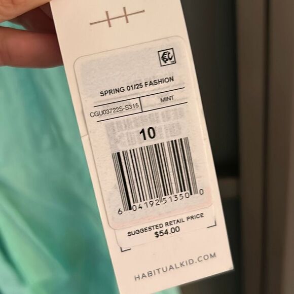 NWT Habitual kid mint green linen dress with bow size 10 - Picture 2 of 5